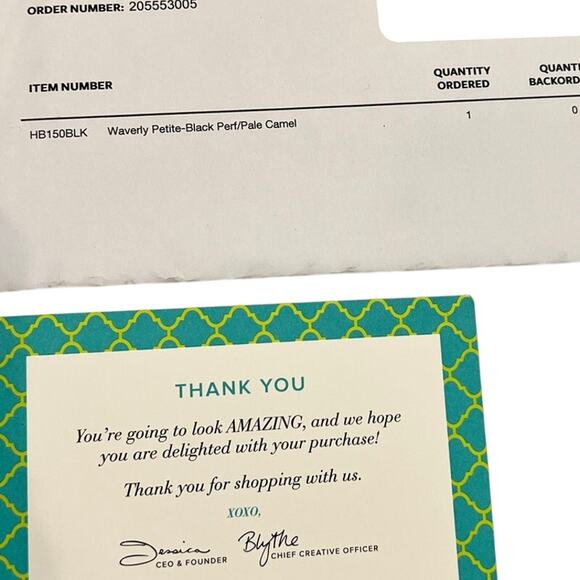 Stella and Dot Waverly Petite perforated Black Handbag - Pale Caramel Interior - Picture 4 of 6